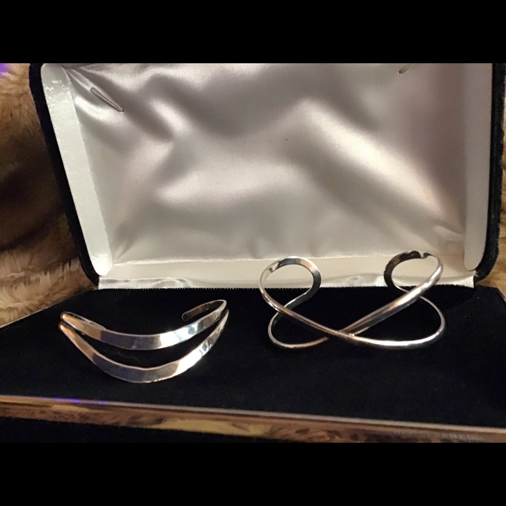Vintage Sterling Silver Cuff Lot Petite fit on one